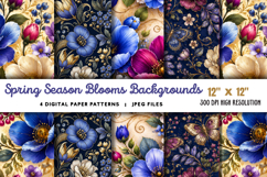 Spring Season Blooms Backgrounds JPG Product Image 1