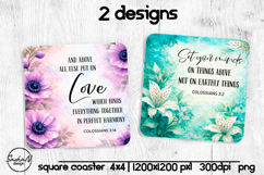 Christian square coaster sublimation designs Product Image 1
