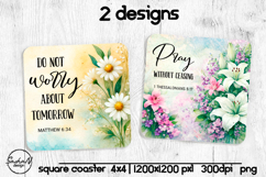 Christian square coaster sublimation designs Product Image 1