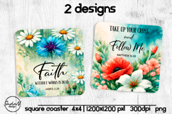 Christian square coaster sublimation designs Product Image 1