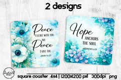Christian square coaster sublimation designs Product Image 1