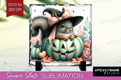 Squirrel Halloween Slate PNG Coquette Square Slate Product Image 1