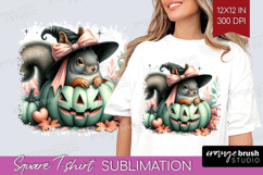 Squirrel Halloween Square Tshirt Background Coquette PNG Product Image 1