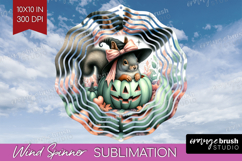 Squirrel Halloween Wind Spinner Sublimation PNG Coquette Product Image 1
