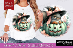 Squirrel Halloween Round Tshirt Background Coquette PNG Product Image 1