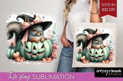 Squirrel Halloween Tote Bag Coquette Tote Bag PNG Product Image 1
