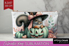 Squirrel Halloween Cosmetic Bag Coquette Makeup Bag PNG Product Image 1