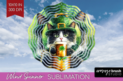 St. Patricks Day Wind Spinner Sublimation PNG - Cute Animals Product Image 1