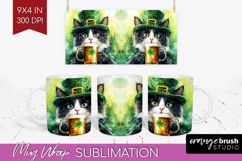 St. Patricks Day Mug Wrap - Cute Animals Mug PNG Sublimation Product Image 1