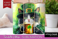St. Patricks Day Tumbler Wrap - Cute Animals Tumbler PNG Product Image 1