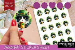 St. Patricks Day Round Sticker - Cute Animals Printable Product Image 1