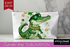 St. Patricks Day Cosmetic Bag - Cute Animals Makeup Bag PNG Product Image 1