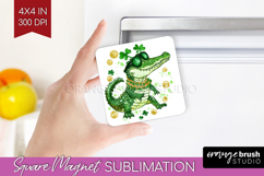 St. Patricks Day Magnet Sublimation - Cute Animals Square Product Image 1