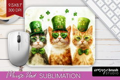 St. Patricks Day Mouse Pad Sublimation - Cute Animals PNG Product Image 1