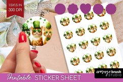 St. Patricks Day Round Sticker - Cute Animals Printable Product Image 1