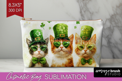 St. Patricks Day Cosmetic Bag - Cute Animals Makeup Bag PNG Product Image 1