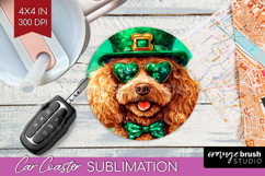 St. Patricks Day Car Coaster - Cute Animals Coaster PNG Product Image 1