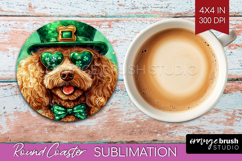 St. Patricks Day Round Coaster - Cute Animals Coaster PNG Product Image 1