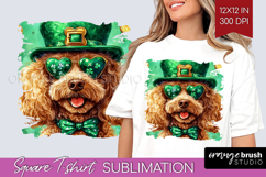 St. Patricks Day Square Tshirt Background - Cute Animals PNG Product Image 1