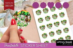 St. Patricks Day Round Sticker - Cute Animals Printable Product Image 1