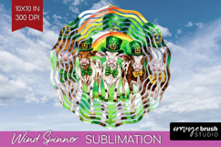 St. Patricks Day Wind Spinner Sublimation PNG - Cute Animals Product Image 1