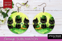 St. Patricks Day Round Earrings - Cute Animals PNG Product Image 1