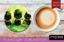 St. Patricks Day Round Coaster - Cute Animals Coaster PNG Product Image 1