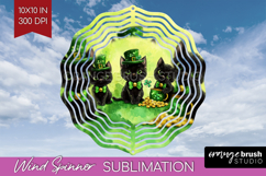St. Patricks Day Wind Spinner Sublimation PNG - Cute Animals Product Image 1
