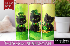St. Patricks Day Tumbler Wrap - Cute Animals Tumbler PNG Product Image 1