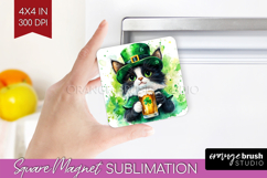 St. Patricks Day Magnet Sublimation - Cute Animals Square Product Image 1