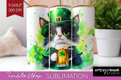 St. Patricks Day Tumbler Wrap - Cute Animals Tumbler PNG Product Image 1