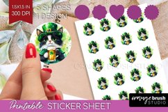 St. Patricks Day Round Sticker - Cute Animals Printable Product Image 1