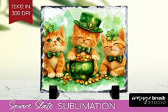 St. Patricks Day Slate PNG - Cute Animals Square Slate Product Image 1