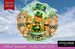 St. Patricks Day Wind Spinner Sublimation PNG - Cute Animals Product Image 1