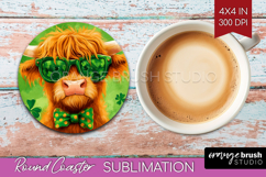 St. Patricks Day Round Coaster - Cute Animals Coaster PNG Product Image 1