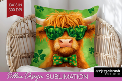 St. Patricks Day Pillow Sublimation - Cute Animals Pillow Product Image 1