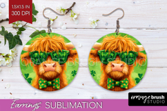 St. Patricks Day Round Earrings - Cute Animals PNG Product Image 1
