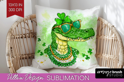 St. Patricks Day Pillow Sublimation - Cute Animals Pillow Product Image 1