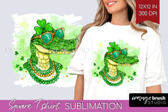 St. Patricks Day Square Tshirt Background - Cute Animals PNG Product Image 1