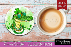 St. Patricks Day Round Coaster - Cute Animals Coaster PNG Product Image 1