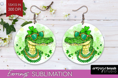 St. Patricks Day Round Earrings - Cute Animals PNG Product Image 1