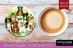 St. Patricks Day Round Coaster - Cute Animals Coaster PNG Product Image 1