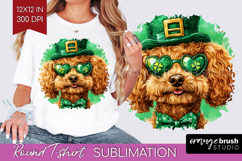 St. Patricks Day Round Tshirt Background - Cute Animals PNG Product Image 1