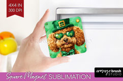 St. Patricks Day Magnet Sublimation - Cute Animals Square Product Image 1