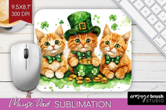 St. Patricks Day Mouse Pad Sublimation - Cute Animals PNG Product Image 1