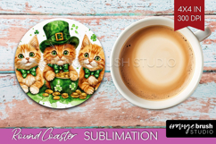 St. Patricks Day Round Coaster - Cute Animals Coaster PNG Product Image 1