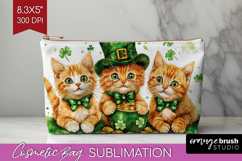 St. Patricks Day Cosmetic Bag - Cute Animals Makeup Bag PNG Product Image 1