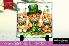St. Patricks Day Slate PNG - Cute Animals Square Slate Product Image 1