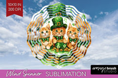 St. Patricks Day Wind Spinner Sublimation PNG - Cute Animals Product Image 1