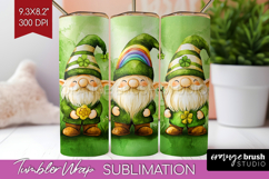 St. Patricks Day Tumbler Wrap - Cute Animals Tumbler PNG Product Image 1